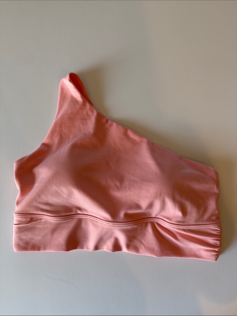 Athleta Athena Longline One-Shoulder Sports Bra Soft Peach Size Medium - Picture 6 of 10